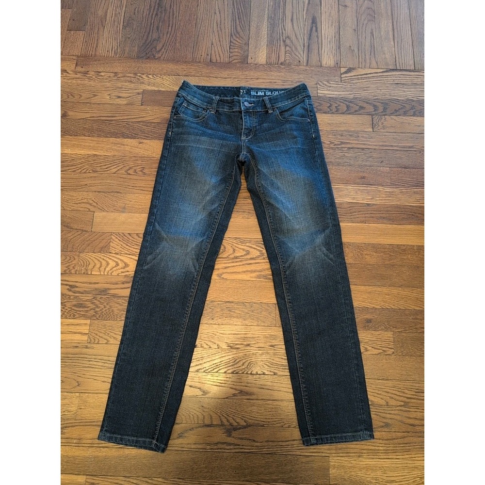 New York &‎ Company Slim Slouch Jeans Dark Wash Low Rise Straight Leg Size 2